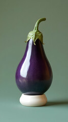 Glossy Eggplant on Display Photo