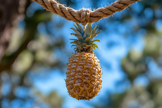 Photo - Hanging Pineapple Fruit Tropical Ripe Fresh