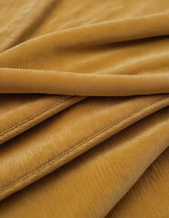 Textured golden fabric drapes elegantly in soft waves, showcasing its luxurious sheen and richness.