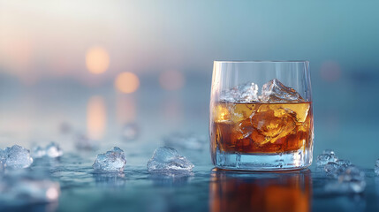 Whiskey on the Rocks Photo: Golden Hour Glow