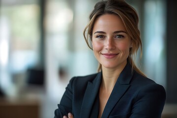 Naklejka premium Empowered Female Executive Portrait Confident and Stylish Leader