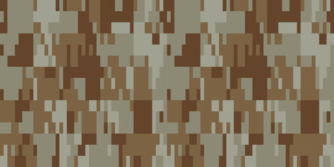 Camouflage Pattern Background Seamless Vector Illustration. Classic Clothing Style Masking Camo Repeat Print. Military Camouflage Uniform