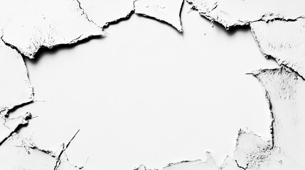 Scratched frame creating a textured border around a blank white background, perfect for displaying content in an isolated and clean white setting with ample copy space.