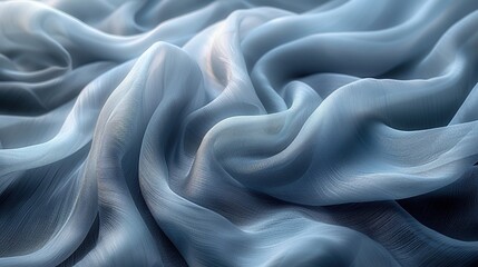 Obraz premium Delicate, flowing fabric in soft blue tones, creating a serene and calming atmosphere.
