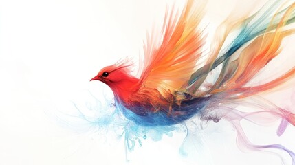 Obraz premium chick, with its feathers composed of fractal patterns and dynamic colors that symbolize the concept of quantum entanglement.