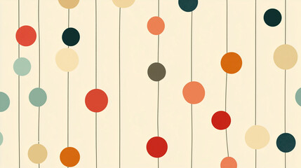 Minimalist Hanging Dot Pattern in Earthy Tones