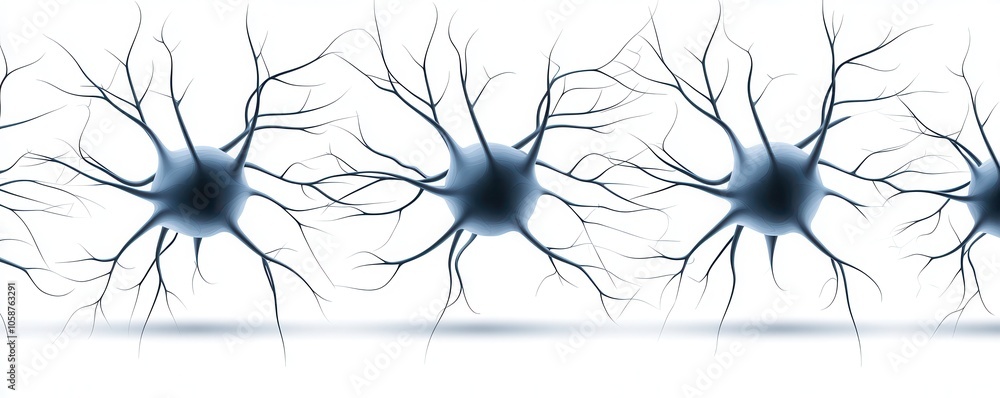 Poster the image depicts a series of interconnected neurons, illustrating the intricate network of cells in