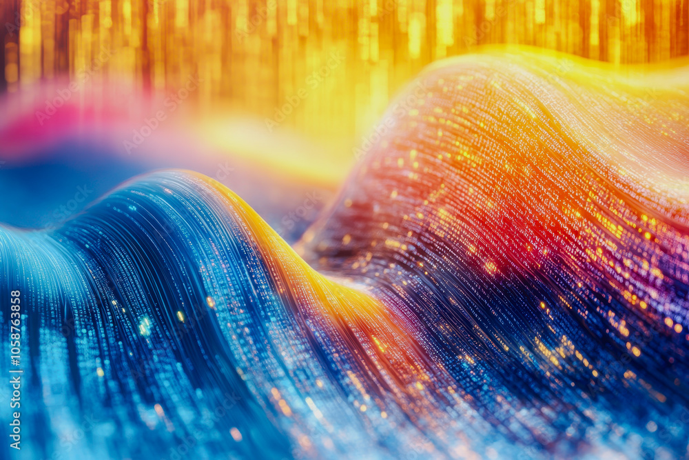 Poster this energetic abstract scene features flowing waves of vibrant colors, creating a dynamic and visua