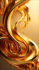 Golden Lines of Fortune_
A detailed 3D rendering of flowing lines in a golden color, intertwined to create an abstract representation of wealth and fortune.