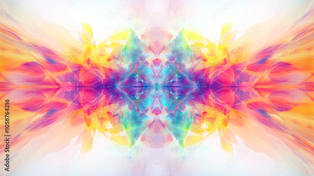 Poster blur, featuring a kaleidoscope of colors in soft focus. the blurred lines and shapes create a dreamy