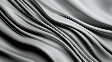 Sleek black fabric with smooth, flowing folds, creating a luxurious and elegant texture, perfect for backgrounds.