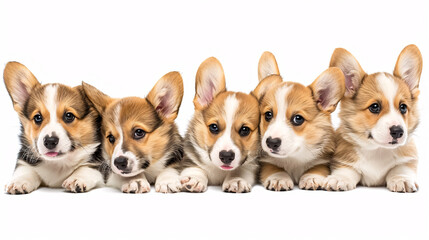 Obraz premium Portrait of adorable Pembroke Welsh Corgi puppies.