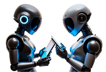 robot android isolate on transparency background PNG