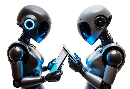 robot android isolate on transparency background PNG