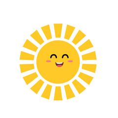 Funny sun icon vector. Smiling sun illustration sign. Sun symbol or logo.