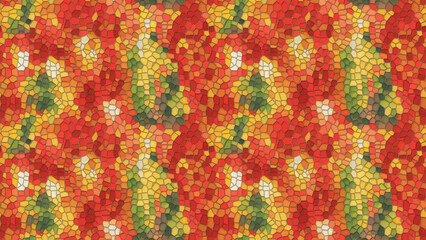 multicolor mosaic brick texture: close-up of bricks in a vibrant mix of red, yellow, green, and blue hues, creating a playful, mosaic-like pattern ideal for eclectic and bold designs