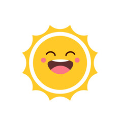 Funny sun icon vector. Smiling sun illustration sign. Sun symbol or logo.