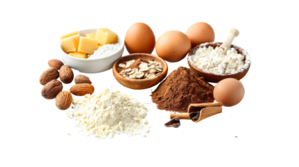 Baking ingredients, transparent background PNG