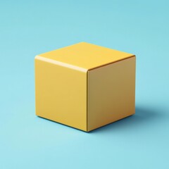 Fototapeta premium Minimalist Geometric Cube on Blue Background