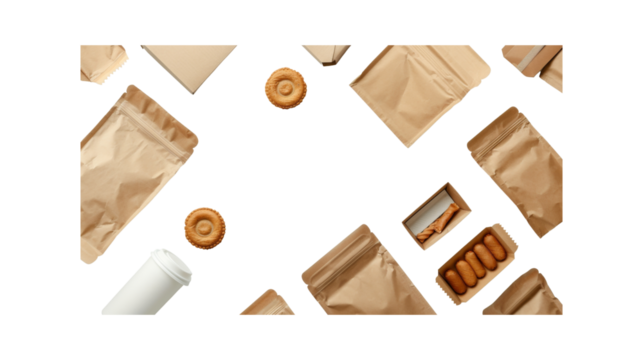 Biodegradable packaging, transparent background PNG