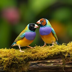 Gouldian finch bird nature wildlife colorful background