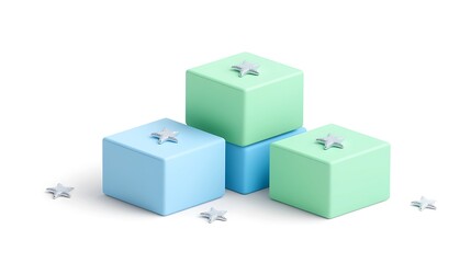 Obraz premium 3D Colorful Gift Boxes for Festive Celebrations