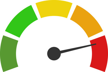 Dashboard colorful speedometer icons set. Tachometer icon isolated. Performance indicator sign. Car speed. Fast internet speed sign. Speedometer icon. 3D meter with green, yellow, red indicators.