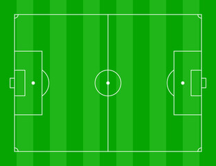 Soccer field line style. Football pitch. Black outline court and stadium on white background. Football match, league scheme.