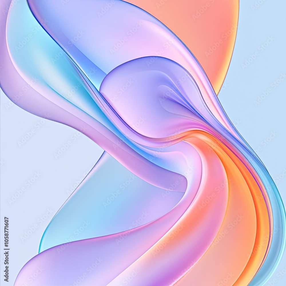 Sticker colorful abstract wave design on a soft background for creative projects.