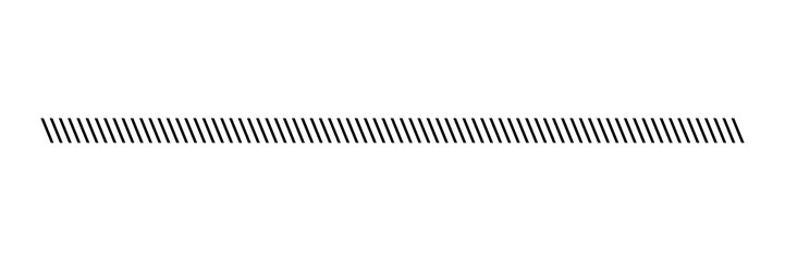 Slash line. Border with diagonal lines. Angle of tilt stripes. Black pattern of footer isolated on white background.