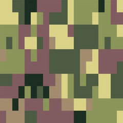 Camouflage Army Pattern Seamless Vector Background, Classic Khaki Texture, Forest Hunting Design. Military Camouflage Netting