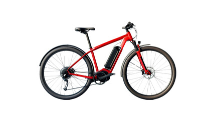 Fototapeta premium Red electric bike, transparent background PNG