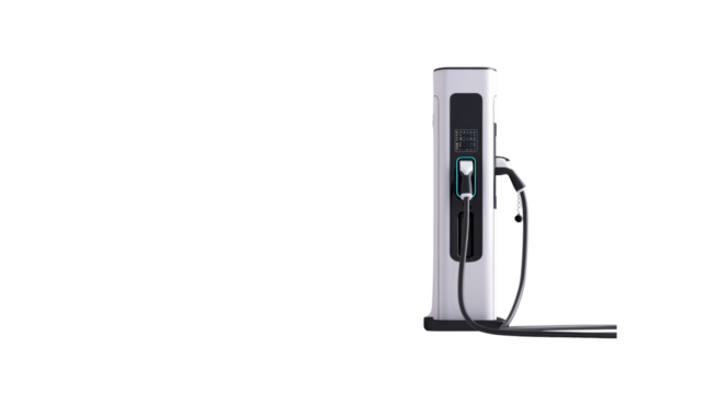 Electric car charging stations, transparent background PNG
