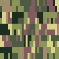 Camouflage Army Pattern Seamless Vector Background, Classic Khaki Texture, Forest Hunting Design. Military Camouflage Uniform