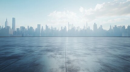 Manhattan, Dubai, Shanghai, and Hong Kong City Centers with Platforms, Roads, Parking Lots, and Brick Pavements for Car Advertisement Background