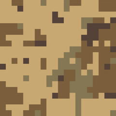 Camouflage Army Pattern Seamless Vector Background, Classic Khaki Texture, Forest Hunting Design. Military Camouflage Clothing