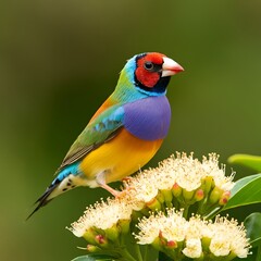 Obraz premium Gouldian finch bird nature wildlife colorful background