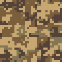 Camouflage Army Pattern Seamless Vector Background, Classic Khaki Texture, Forest Hunting Design. Military Camouflage Jacket