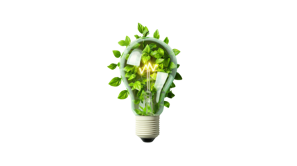 Green energy, transparent background PNG