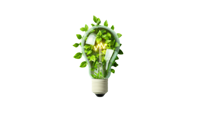 Green energy, transparent background PNG