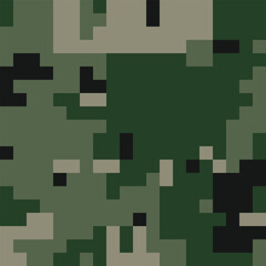 Camouflage Pattern Background Seamless Vector Illustration. Classic Clothing Style Masking Camo Repeat Print. Military Camouflage Jacket