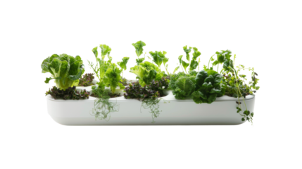 Growing Seedlings in Pots, Transparent background, PNG