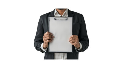 Man holding a clipboard, Transparent background, PNG
