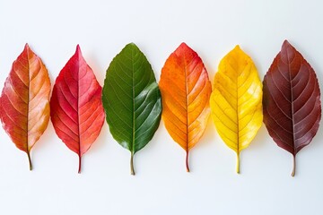 A captivating display of vibrant autumn leaves, showcasing a mesmerizing array of colors and textures that evoke nature's stunning palette.