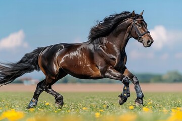 Fototapeta premium Capture the beauty of falling autumn beech leaves in super slow motion with a high-speed cinema camera at 1000 fps, set against a clear blue sky.