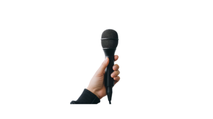 Microphone in hand, Transparent background, PNG