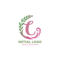 Obraz premium initial logo C
