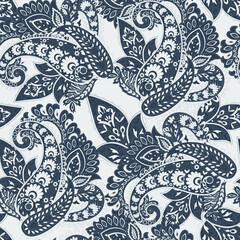 Vintage floral background. Damask paisley seamless vector pattern
