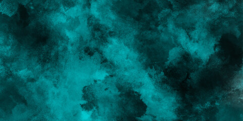 abstract cloud and vapor texture background. Black and teal smoke aquarelle smudge illustration smooth grungy smokey light pastel colors ink glow. Teal color powder explosion	
