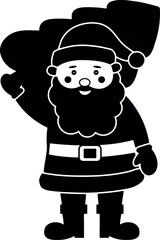 Cheerful Santa Claus with Christmas Tree. Santa Claus vector illustration